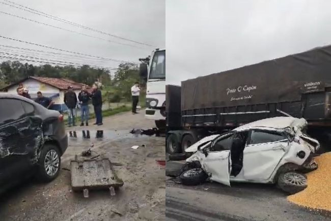 Acidente na BR 280 deixa três pessoas feridas em Araquari SC - Portal São  Bento Notícias